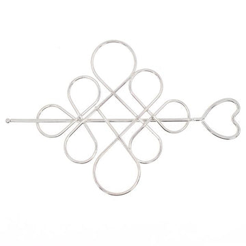 Gold Finish Diamond Shape Metal Wire Hair Stick and Bun Cover 2-pc Set
